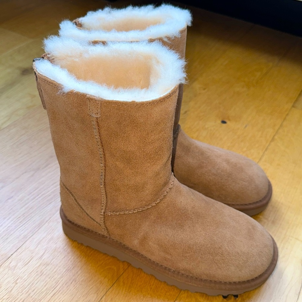 Never Worn - Classic Short Height Chestnut Uggs with Back Zipper